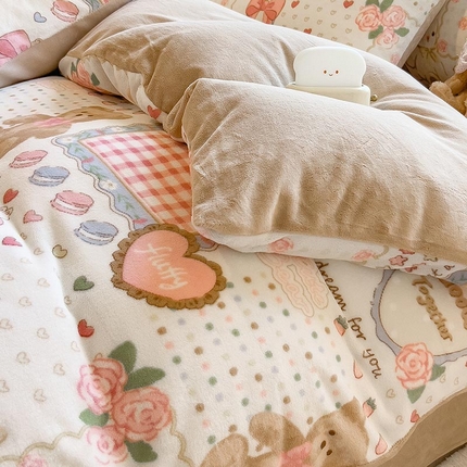 91家纺网 家纺一手货源 找家纺 （总）爱思凯家纺 2025新款190克清心系列-牛奶绒清新被套