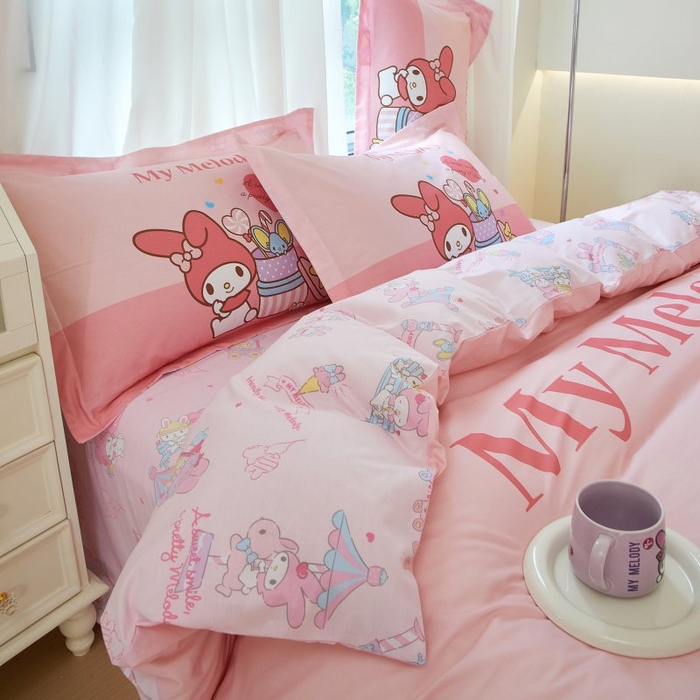 91家纺网 家纺一手货源 找家纺 蘭菲家纺 2024新款全棉大版卡通三丽鸥四件套 收礼物