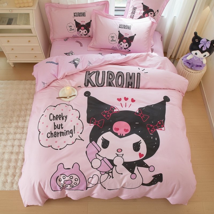 91家纺网 家纺一手货源 找家纺 蘭菲家纺 2024新款全棉大版卡通三丽鸥四件套 明天见