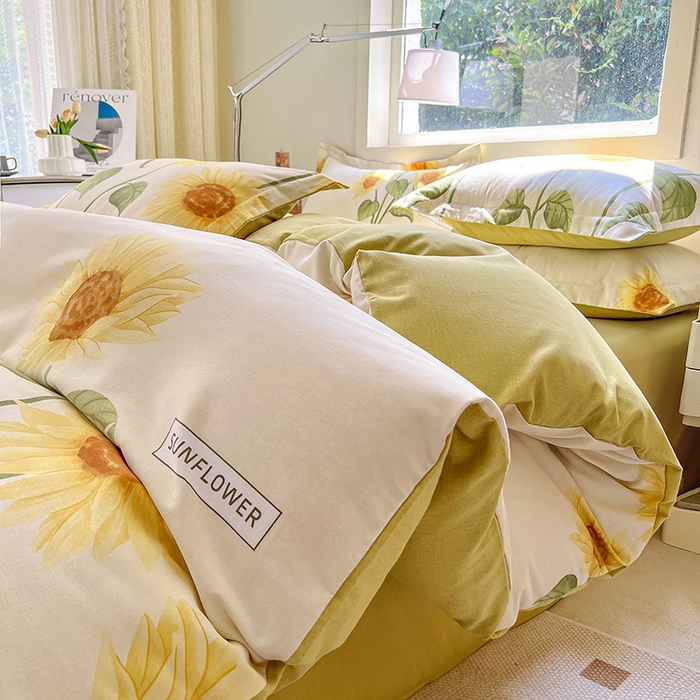 91家纺网 家纺一手货源 找家纺 品乐家纺 2024新款全棉生态棉印花磨毛被套单品 花园春景-米