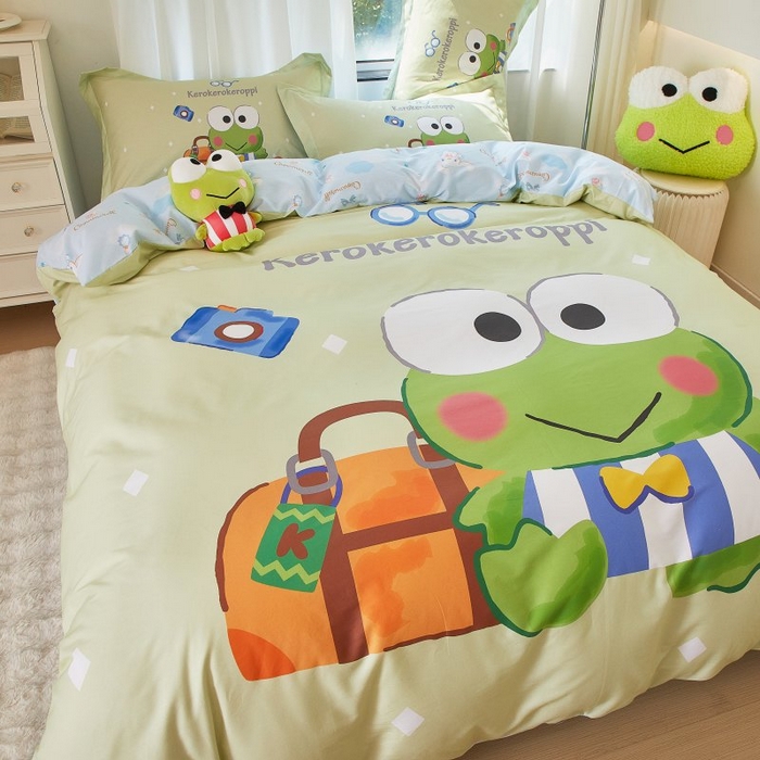 91家纺网 家纺一手货源 找家纺 蘭菲家纺 2024新款全棉大版卡通三丽鸥四件套 旅行家