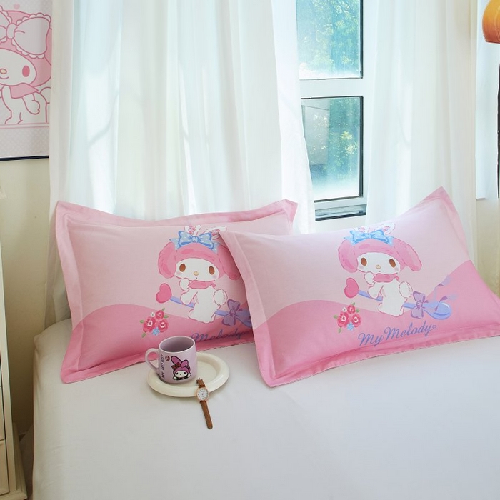 91家纺网 家纺一手货源 找家纺 蘭菲家纺 2024新款全棉大版卡通三丽鸥单品枕套 去约会