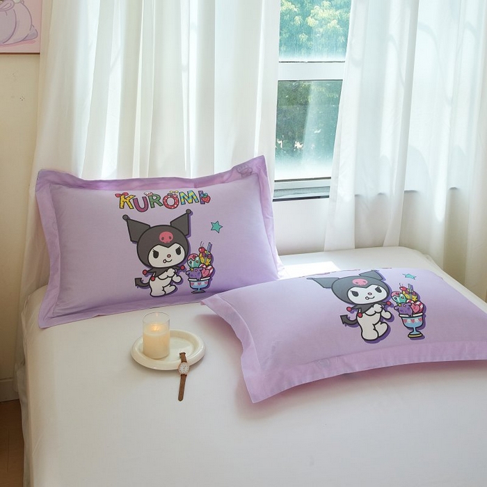 91家纺网 家纺一手货源 找家纺 蘭菲家纺 2024新款全棉大版卡通三丽鸥单品枕套 果茶