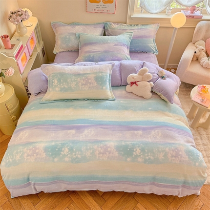 91家纺网 家纺一手货源 找家纺 （总）名兮家居 2024新款高克重加厚牛奶绒单被套