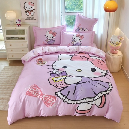 蘭菲家纺 2024新款全棉大版卡通三丽鸥四件套 咪咪