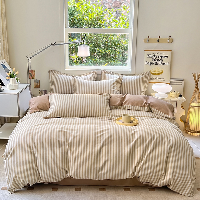 91家纺网 家纺一手货源 找家纺 品乐家纺 2024新款全棉生态棉印花磨毛被套单品 沉醉-咖