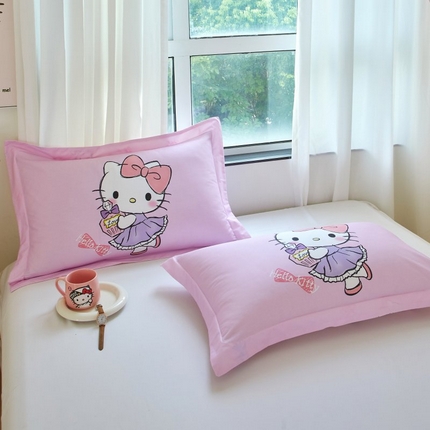 91家纺网 家纺一手货源 找家纺 蘭菲家纺 2024新款全棉大版卡通三丽鸥单品枕套 咪咪