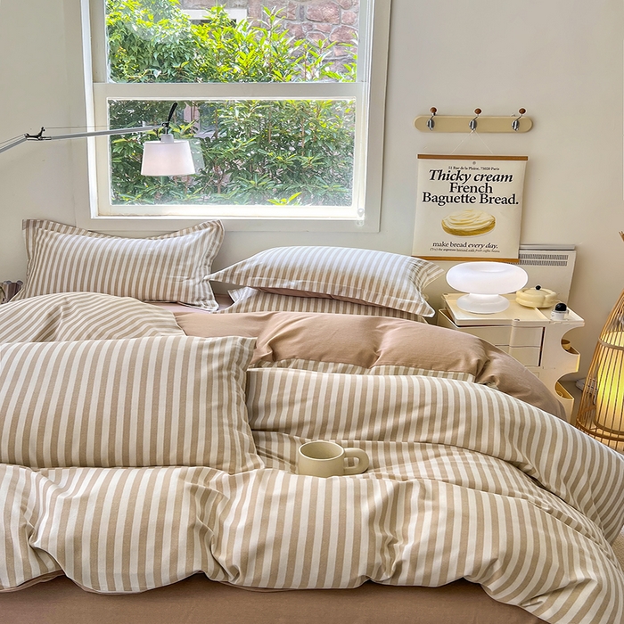 91家纺网 家纺一手货源 找家纺 品乐家纺 2024新款全棉生态棉印花磨毛被套单品 沉醉-咖