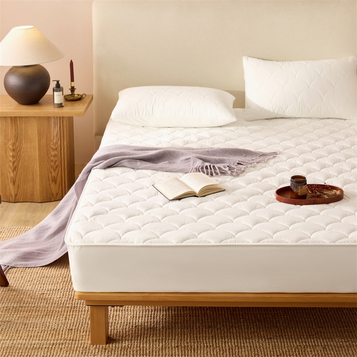 91家纺网 家纺一手货源 找家纺 三味舒屋 2024新款加高全棉夹棉床笠系列 半岛白