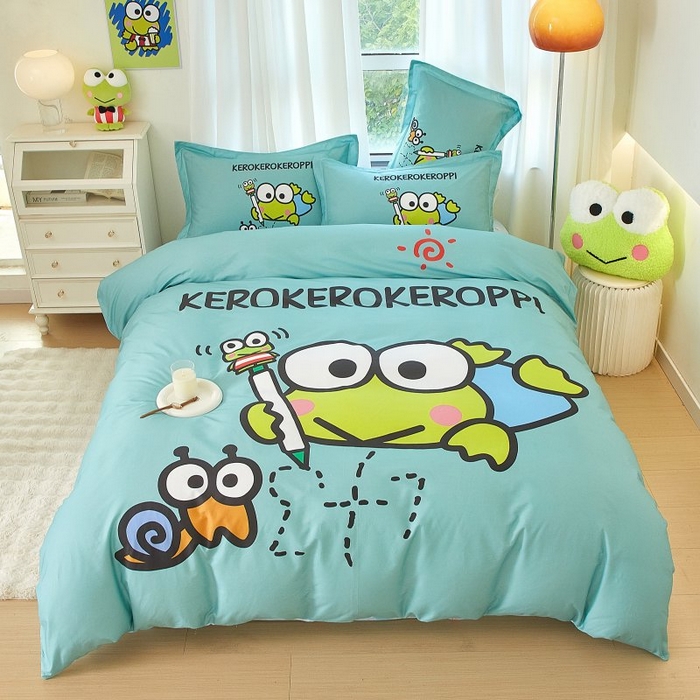 91家纺网 家纺一手货源 找家纺 蘭菲家纺 2024新款全棉大版卡通三丽鸥四件套 画自己