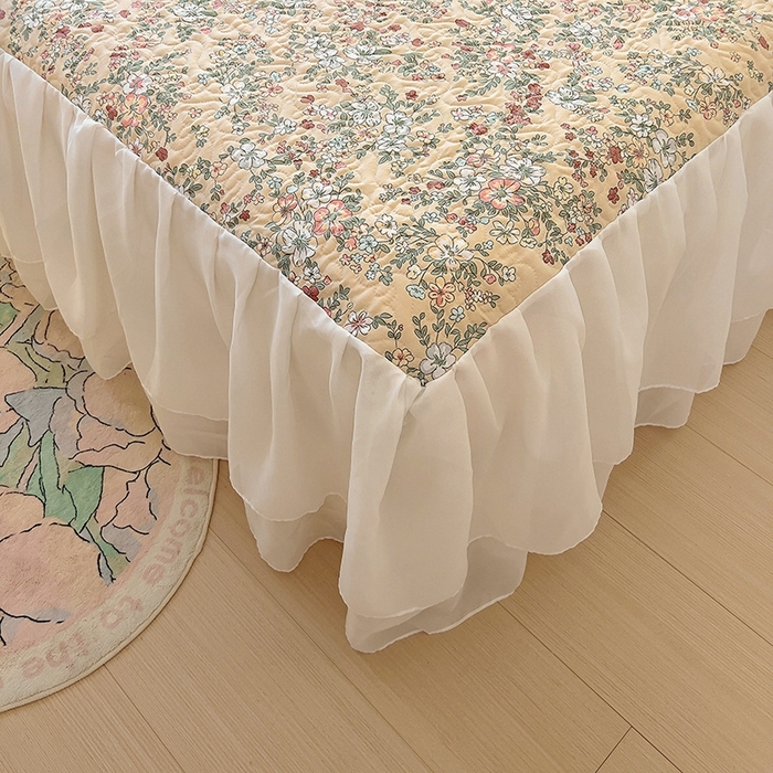 91家纺网 家纺一手货源 找家纺 易辰美 2025新款亲肤舒适印花夹棉公主风床裙 伊蓓