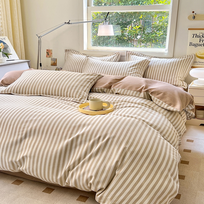 91家纺网 家纺一手货源 找家纺 品乐家纺 2024新款全棉生态棉印花磨毛被套单品 沉醉-咖