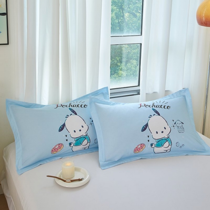 91家纺网 家纺一手货源 找家纺 蘭菲家纺 2024新款全棉大版卡通三丽鸥单品枕套 恰恰-灰