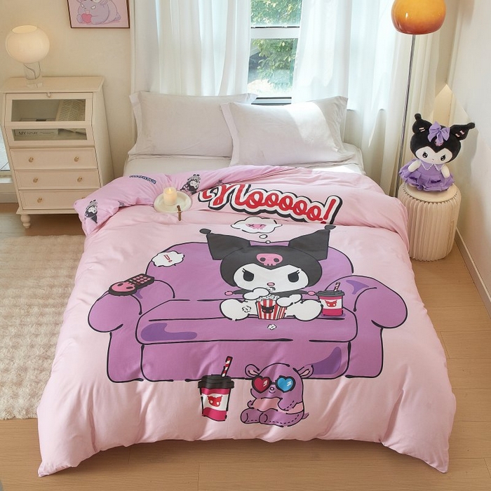 91家纺网 家纺一手货源 找家纺 蘭菲家纺 2024新款全棉大版卡通三丽鸥单品被套 星期天