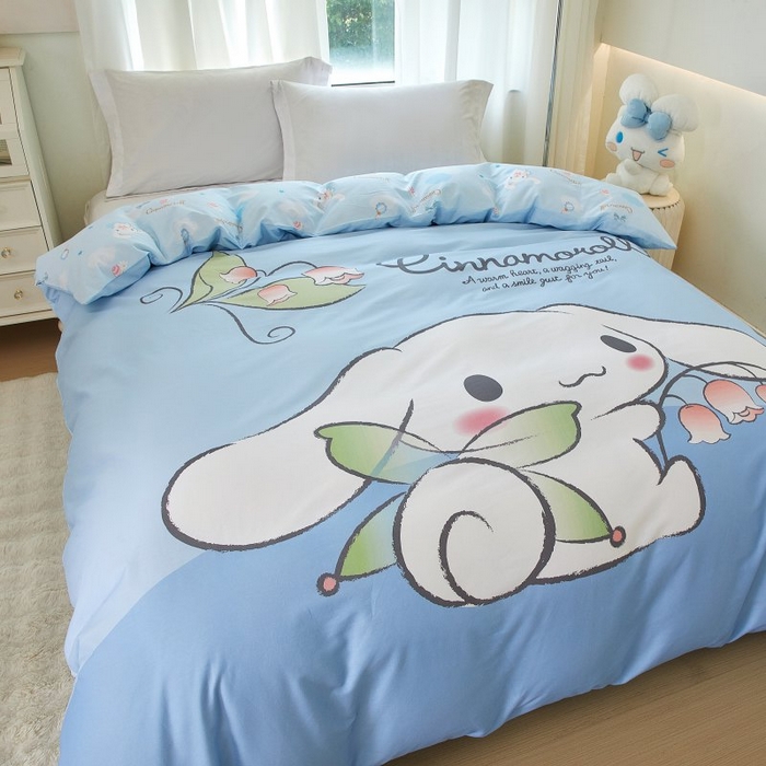 91家纺网 家纺一手货源 找家纺 蘭菲家纺 2024新款全棉大版卡通三丽鸥单品被套 清新