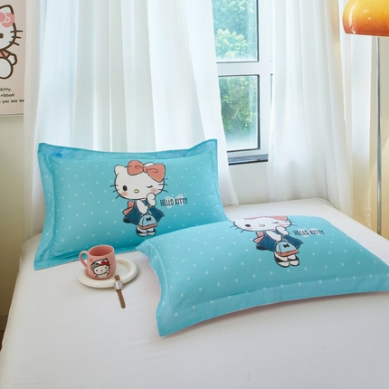 蘭菲家纺 2024新款全棉大版卡通三丽鸥单品枕套 摩卡-蓝