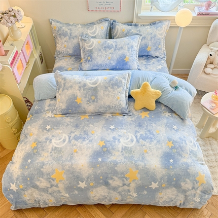 91家纺网 家纺一手货源 找家纺 （总）名兮家居 2024新款高克重加厚牛奶绒单被套