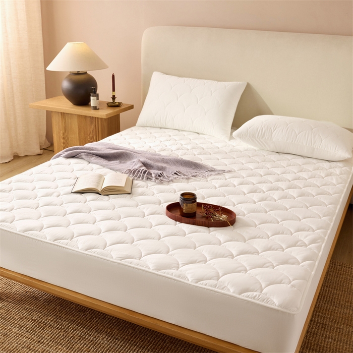 91家纺网 家纺一手货源 找家纺 三味舒屋 2024新款加高全棉夹棉床笠系列 半岛白