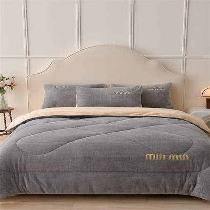 91家纺网 家纺一手货源 找家纺 （总）笙意家纺 2025新款A类刺绣加厚保暖牛奶绒冬被四件套