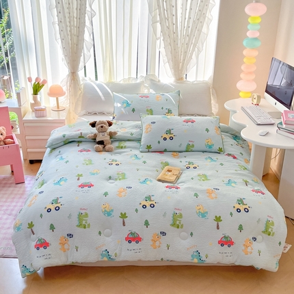 91家纺网 家纺一手货源 找家纺 （总）心卓 2025年新款直播皱皱纱儿童学生成人被子被芯冬被加厚