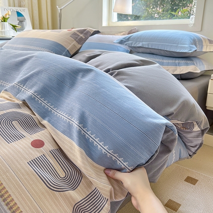 91家纺网 家纺一手货源 找家纺 （总）品乐2024新款喷气全棉磨毛四件套