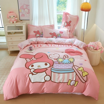 蘭菲家纺 2024新款全棉大版卡通三丽鸥四件套 收礼物