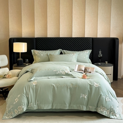 爱缦 2024新款全棉加厚磨毛四件套-美琳 春日青