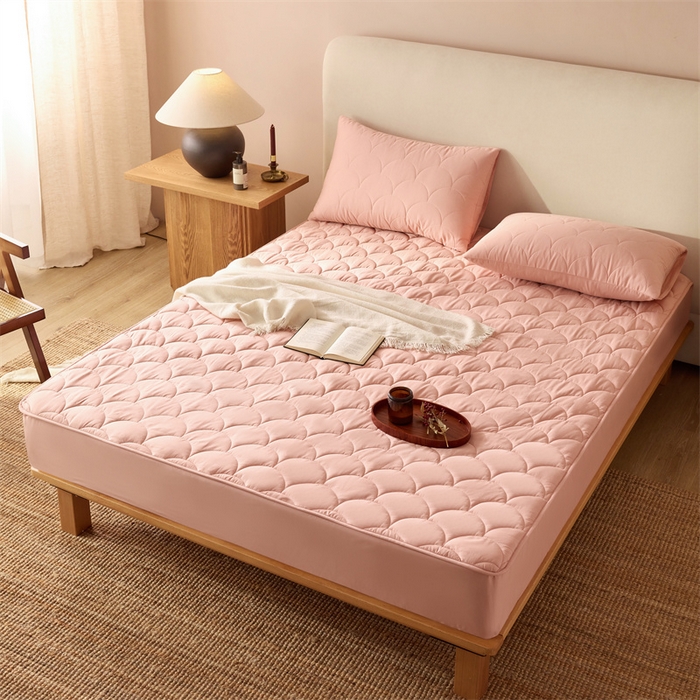 91家纺网 家纺一手货源 找家纺 三味舒屋 2024新款加高全棉夹棉床笠系列 半岛粉