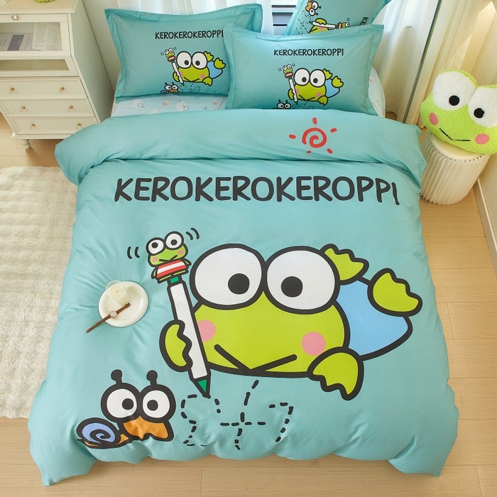 91家纺网 家纺一手货源 找家纺 蘭菲家纺 2024新款全棉大版卡通三丽鸥四件套 画自己