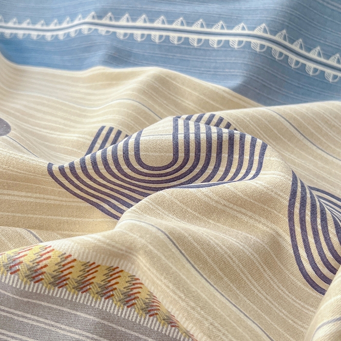 91家纺网 家纺一手货源 找家纺 品乐家纺 2024新款全棉生态棉印花磨毛四件套 欧比亚-蓝