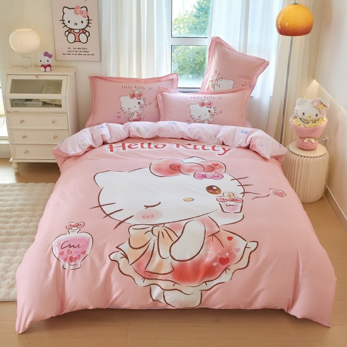 91家纺网 家纺一手货源 找家纺 蘭菲家纺 2024新款全棉大版卡通三丽鸥四件套 甜睿