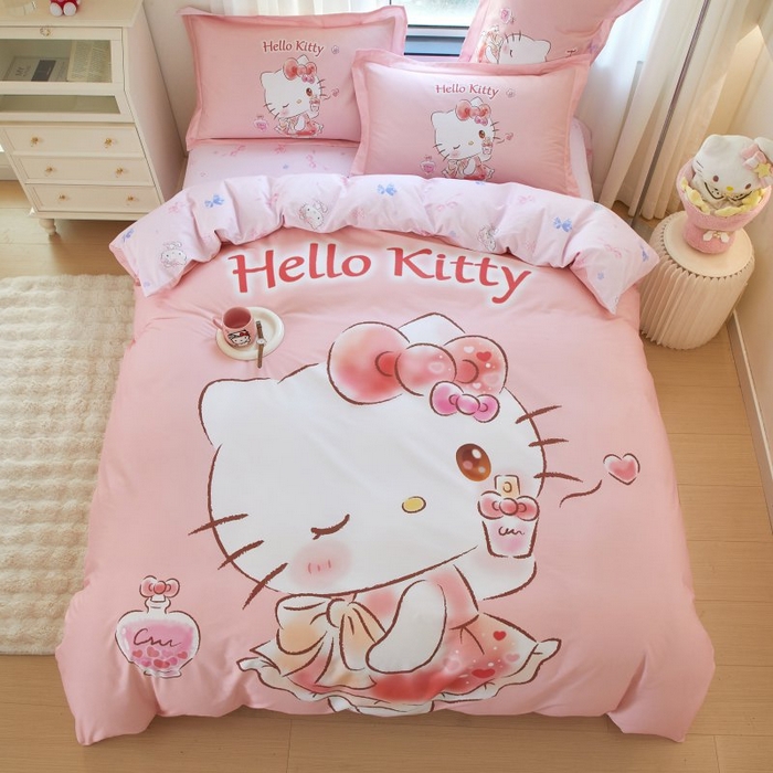 91家纺网 家纺一手货源 找家纺 蘭菲家纺 2024新款全棉大版卡通三丽鸥四件套 甜睿