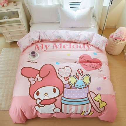 91家纺网 家纺一手货源 找家纺 蘭菲家纺 2024新款全棉大版卡通三丽鸥单品被套 收礼物