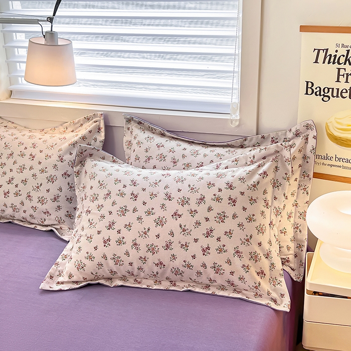 91家纺网 家纺一手货源 找家纺 品乐家纺 2024新款全棉生态棉印花磨毛四件套 花密语-紫