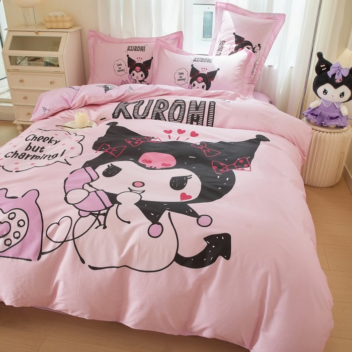 91家纺网 家纺一手货源 找家纺 蘭菲家纺 2024新款全棉大版卡通三丽鸥四件套 明天见