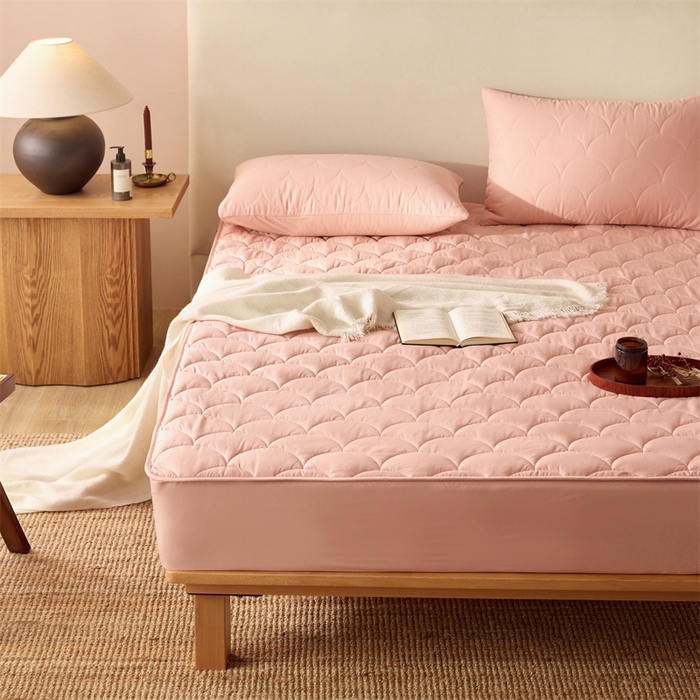 91家纺网 家纺一手货源 找家纺 三味舒屋 2024新款加高全棉夹棉床笠系列 半岛粉