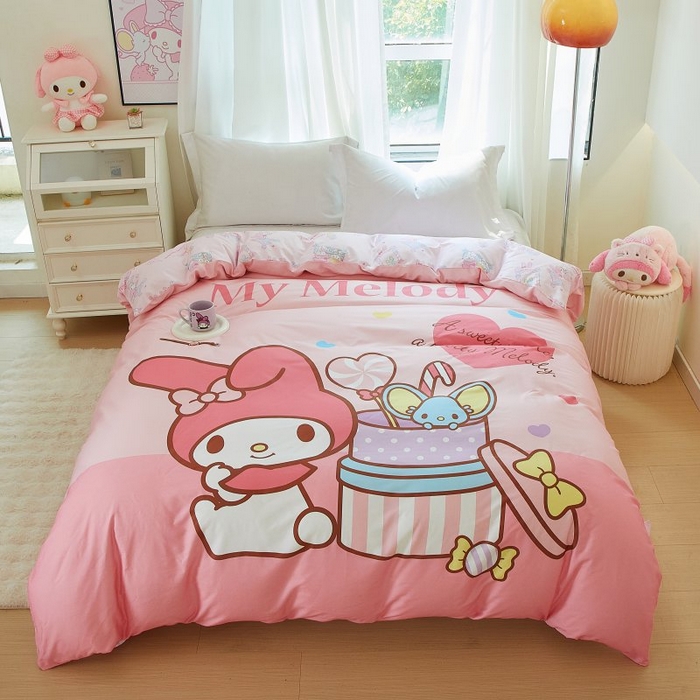 91家纺网 家纺一手货源 找家纺 蘭菲家纺 2024新款全棉大版卡通三丽鸥单品被套 收礼物