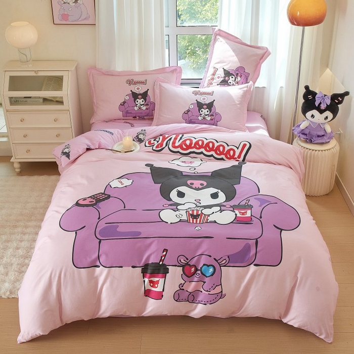 91家纺网 家纺一手货源 找家纺 蘭菲家纺 2024新款全棉大版卡通三丽鸥四件套 星期天