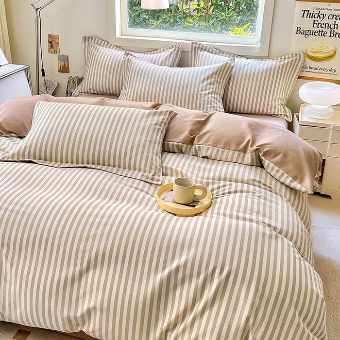 91家纺网 家纺一手货源 找家纺 品乐家纺 2024新款全棉生态棉印花磨毛被套单品 沉醉-咖