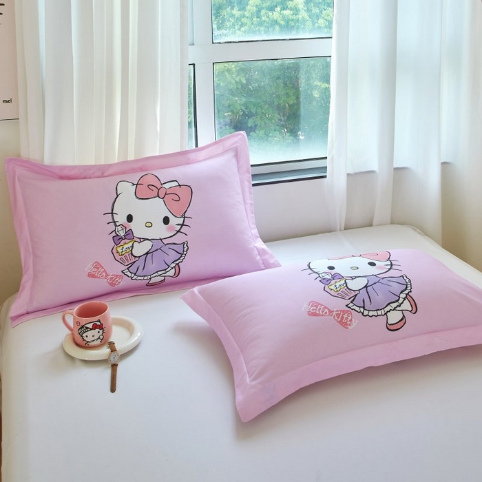 91家纺网 家纺一手货源 找家纺 蘭菲家纺 2024新款全棉大版卡通三丽鸥单品枕套 咪咪