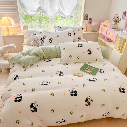 91家纺网 家纺一手货源 找家纺 （总）名兮家居 2024新款高克重加厚牛奶绒单被套