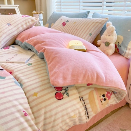 91家纺网 家纺一手货源 找家纺 （总）爱思凯家纺 2025新款190克清心系列-牛奶绒四件套