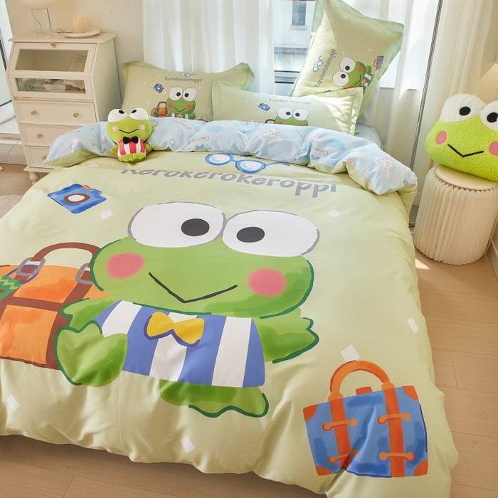 91家纺网 家纺一手货源 找家纺 蘭菲家纺 2024新款全棉大版卡通三丽鸥四件套 旅行家