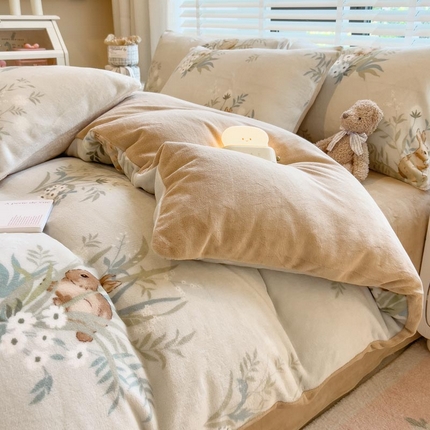 91家纺网 家纺一手货源 找家纺 （总）爱思凯家纺 2025新款190克清心系列-牛奶绒四件套