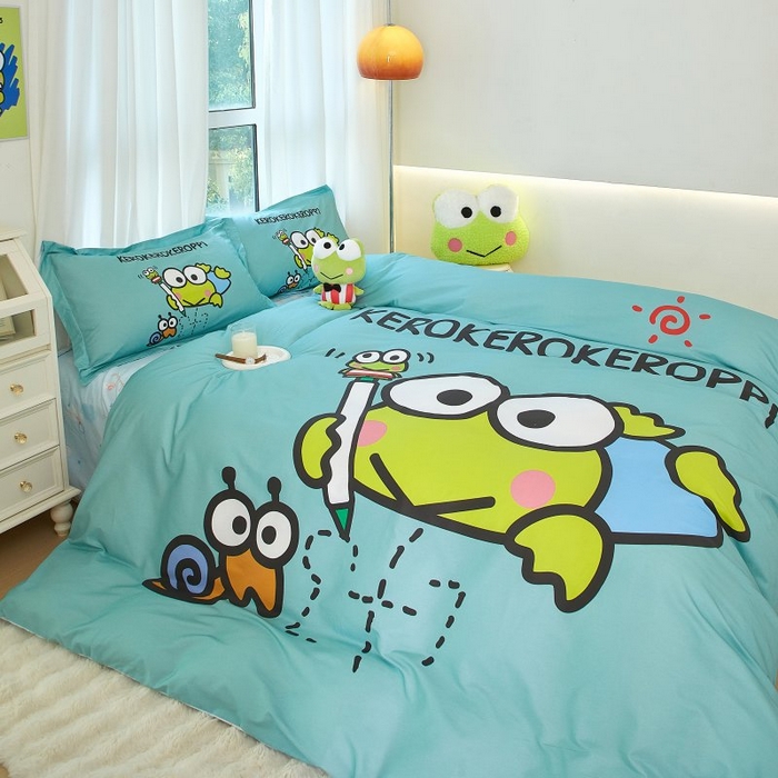 91家纺网 家纺一手货源 找家纺 蘭菲家纺 2024新款全棉大版卡通三丽鸥四件套 画自己