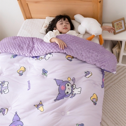 91家纺网 家纺一手货源 找家纺 （总）心卓 2025年新款直播三丽鸥针织棉豆豆被冬被子被芯学生儿童冬被加厚成人大豆被