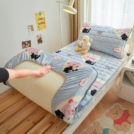 91家纺网 家纺一手货源 找家纺 （总）爱思凯家纺 2025新款【学生】牛奶绒加棉床笠