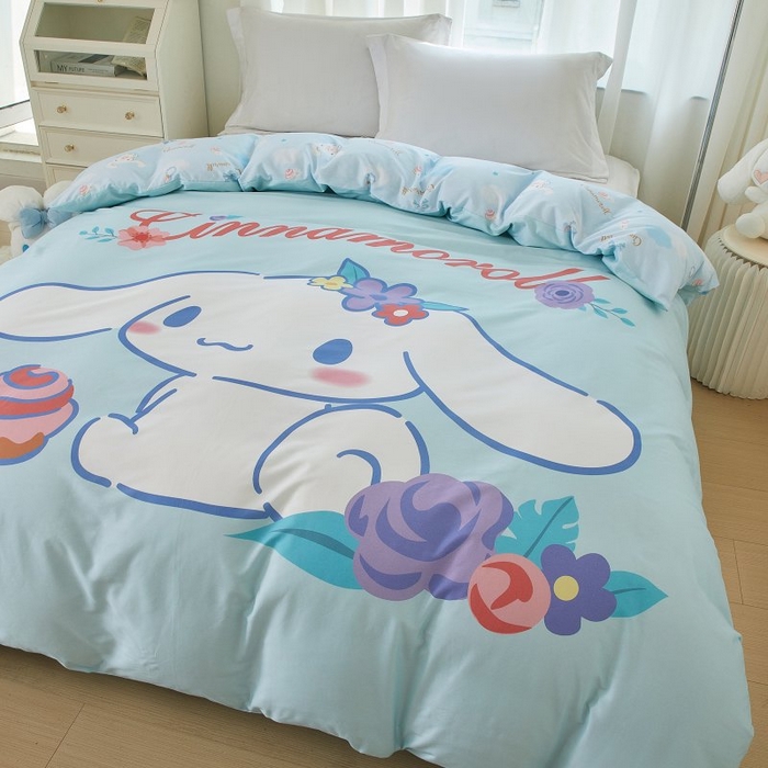 91家纺网 家纺一手货源 找家纺 蘭菲家纺 2024新款全棉大版卡通三丽鸥单品被套 泡芙