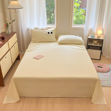 91家纺网 家纺一手货源 找家纺 （总）桃子 2024新款ins纯棉色织水洗毛巾绣大眼仔单床单