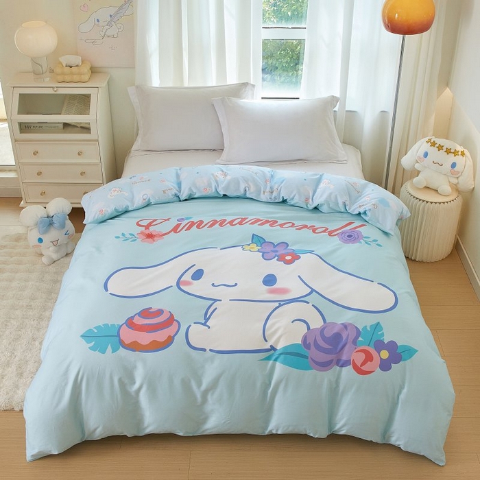 91家纺网 家纺一手货源 找家纺 蘭菲家纺 2024新款全棉大版卡通三丽鸥单品被套 泡芙